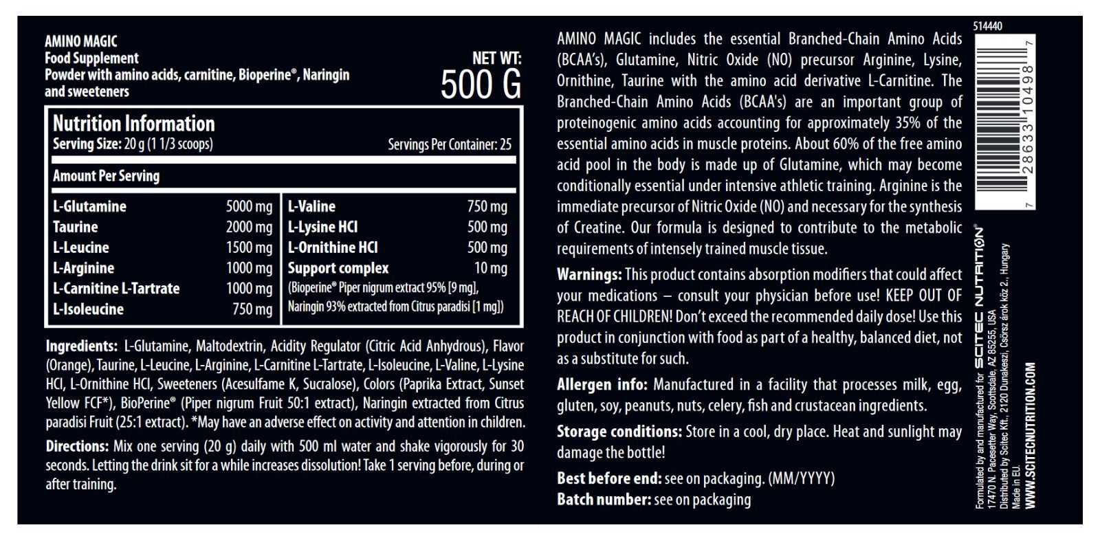Scitec Nutrition Amino Magic 500 g