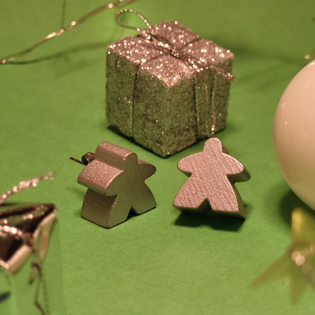 Meeples en fête ! Boucles d’oreilles puce - Argent
