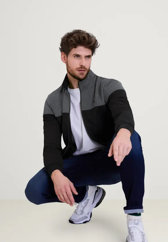 Colourmix Troyer Sweatjacke - Black