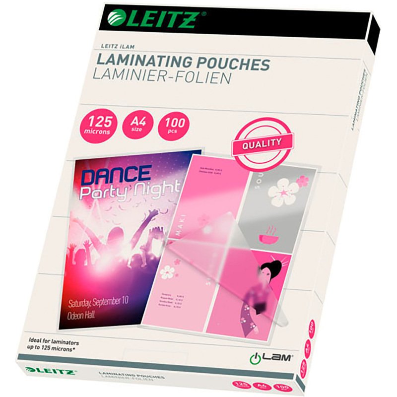 Pochettes de plastification Leitz A4 2 x 125 µ brillantes - Boite de 100