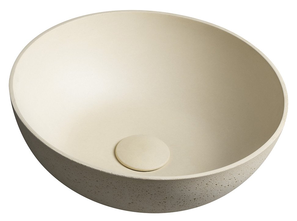 Sapho Formigo betonnen waskom 39cm geel