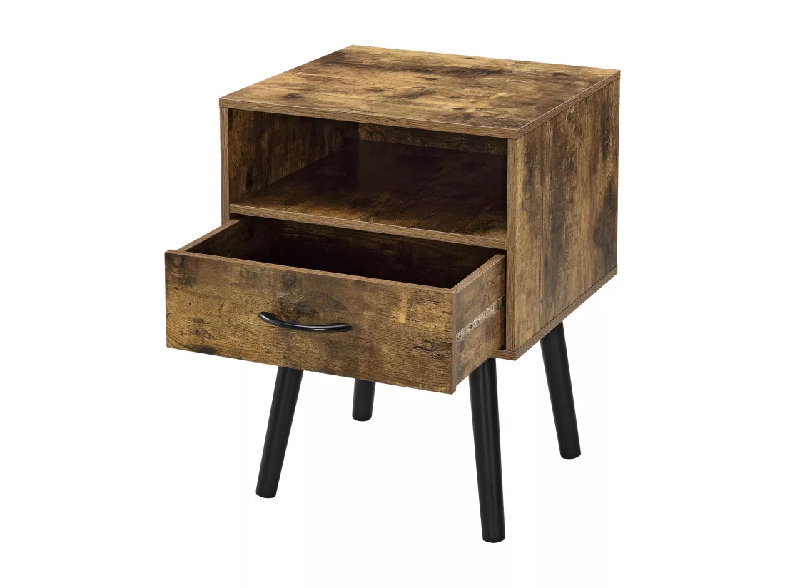 Lot de 2 tables d'appoint Gävle effet bois foncé [en.casa]