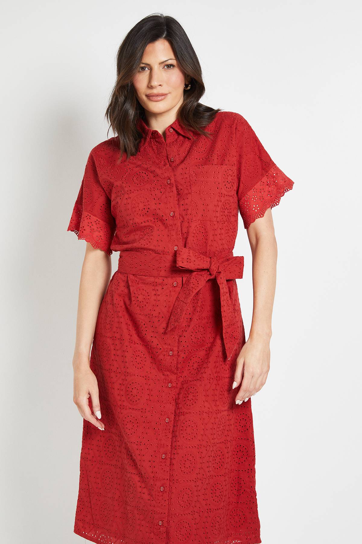 Wallis Robe Chemise Broderie Anglaise D'été