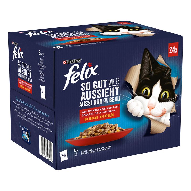 Felix Aussi bon que beau - Tendres Effilés en gelée 24 x 85 g à prix discount sur bitiba.fr