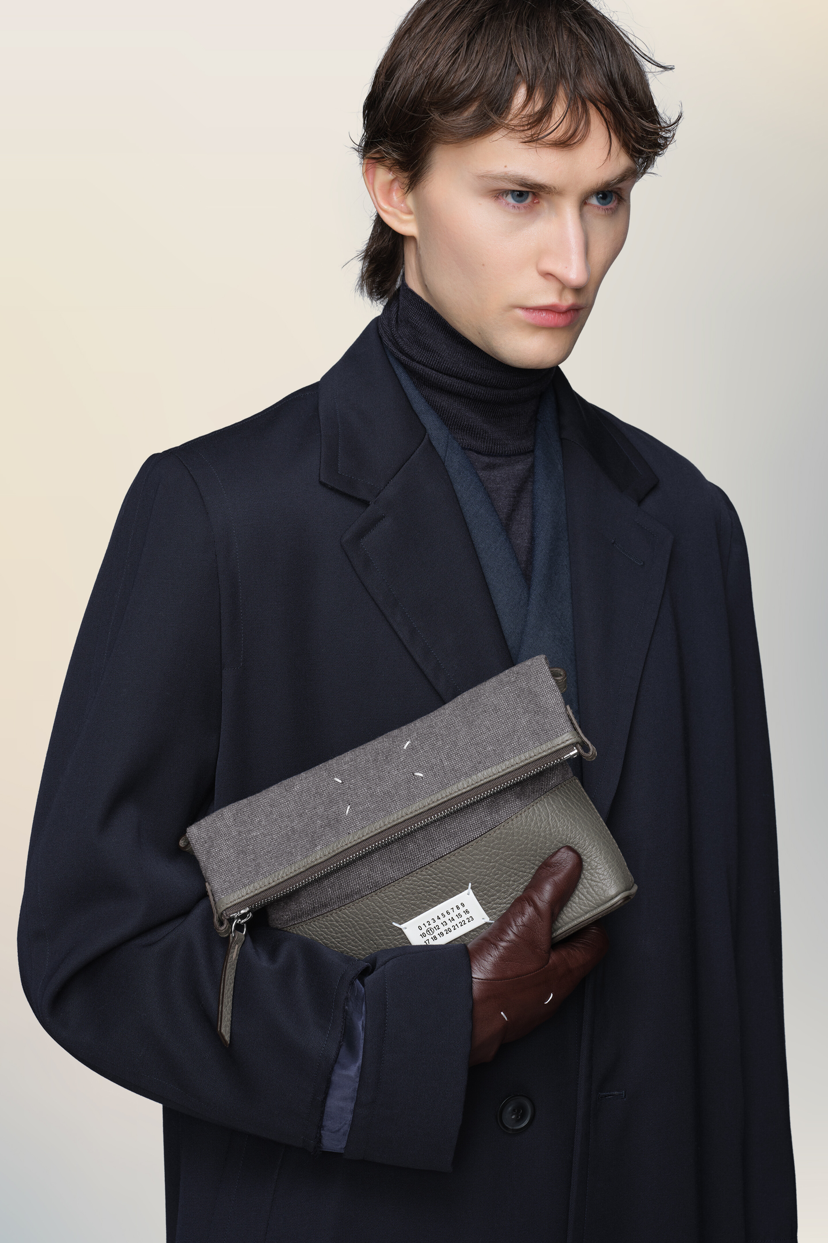 Sac bandoulière 5AC hobo small gris Gris caillou