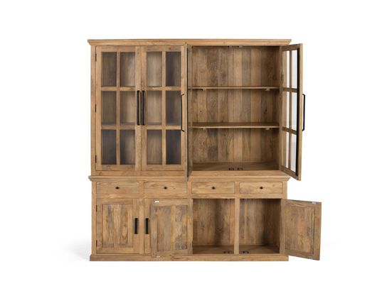 GINER Y COLOMER - Armoire artisanale bois de manguier massif 226 cm-226x208x45