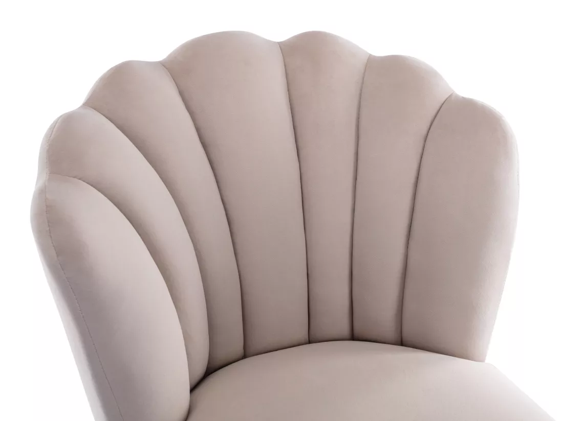 Lot de 6 chaises en velours et acier doré - Beige - RUTY de Pascal MORABITO