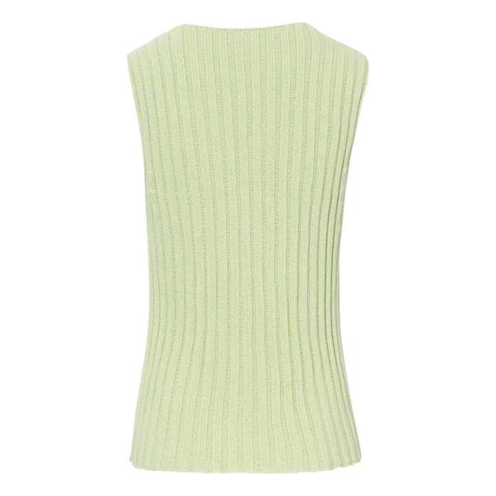 Baserange Gilet Sans Manches Loulou Coton Bio | Vert anis