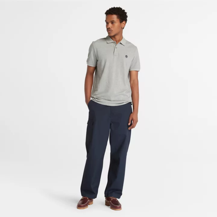 Polo en piqué Millers River pour homme en gris