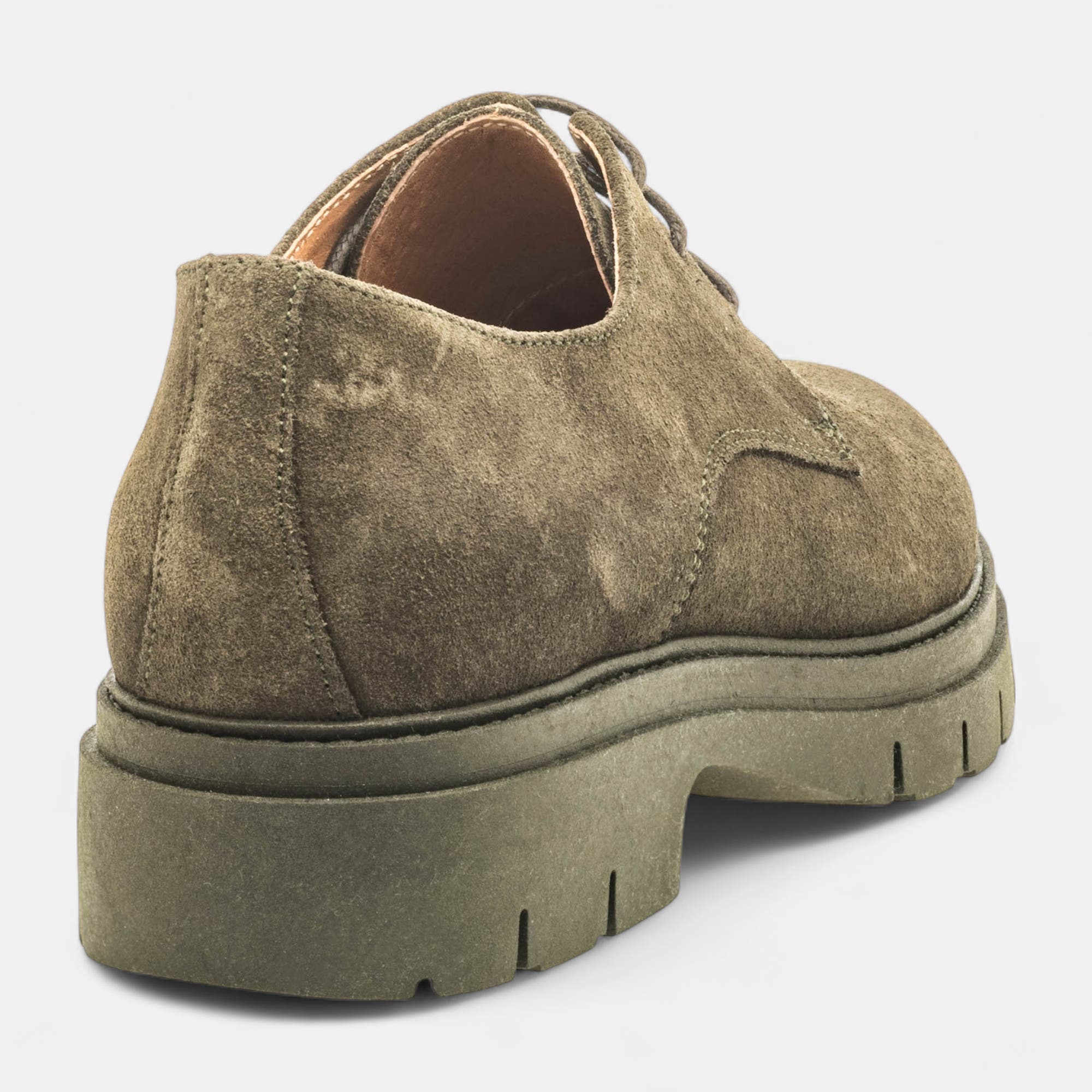 Derbies Femme en cuir kaki