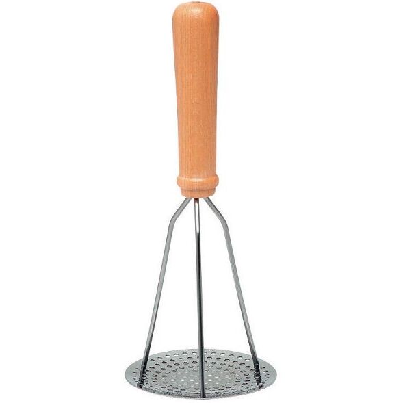 Pilon presse purée inox manche bois