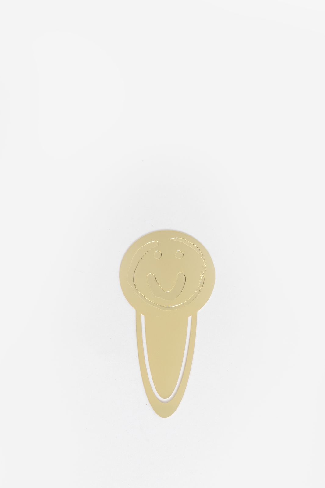 Goudkleurige boekenlegger smiley