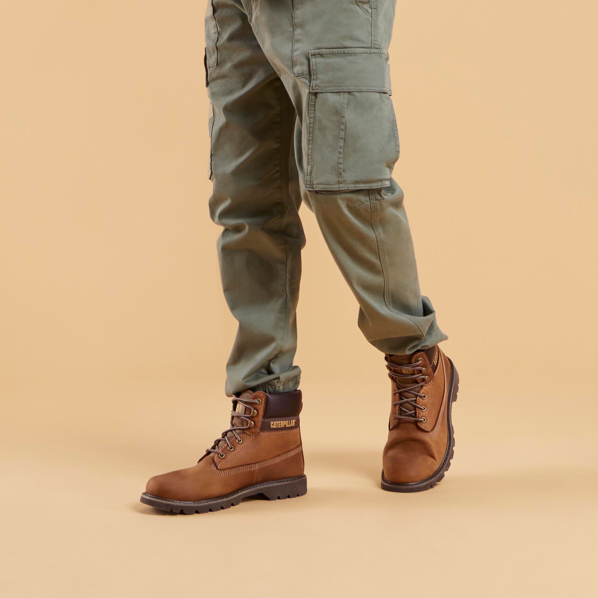 Boots Homme en cuir camel