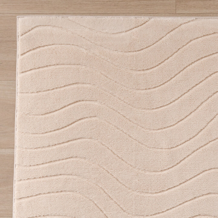 Scandinavisch vloerkleed - Charm Waves Beige