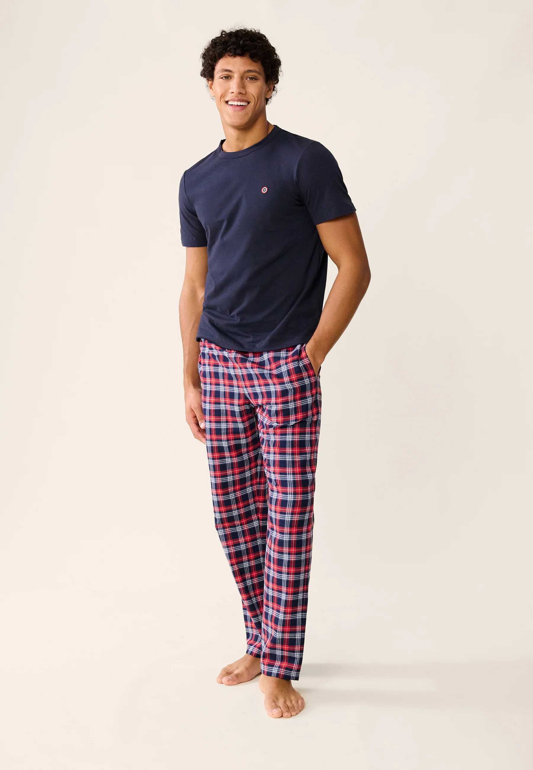 Ensemble de pyjama t-shirt et pantalon en coton-Garry Tartan