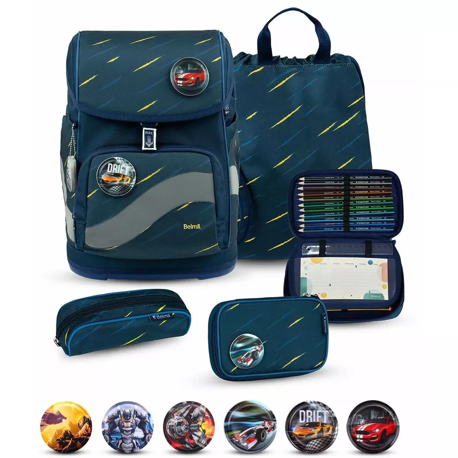 Belmil Schulranzen Premium Smarty Plus Set 5-teilig Orion Blue