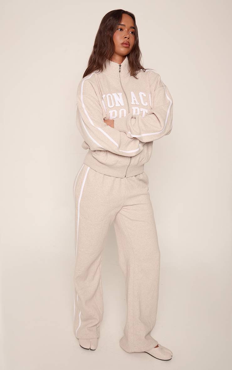 Avoine Sweat-shirt Zippé À Appliqué Monaco Contrasté