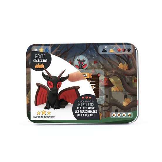 Coffret pâte polymère - boîte en métal collector - dragon