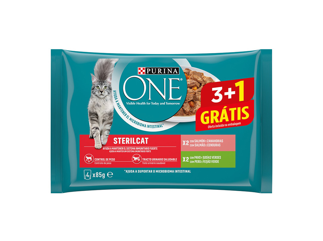 COMIDA HÚMIDA PARA GATO PURINA ONE ESTERILIZADO 85G 3 1