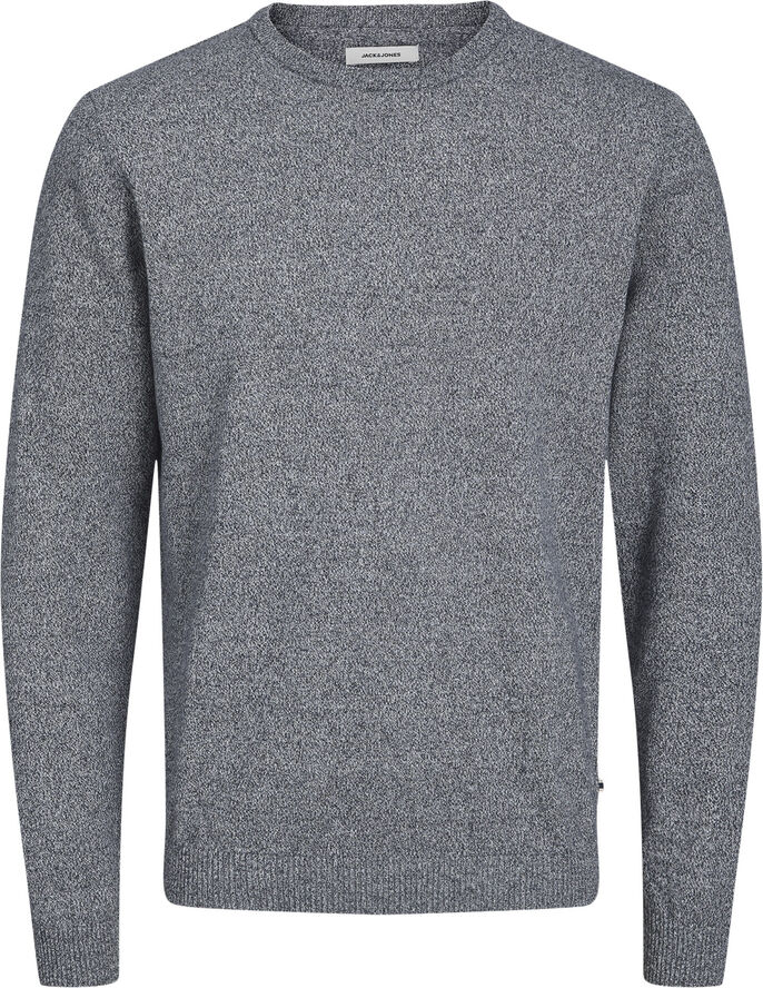 Jack & Jones JJEBASIC KNIT CREW NECK NOOS Navy blazer/twisted with jet stream