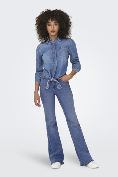 Only blauwe dames blouse