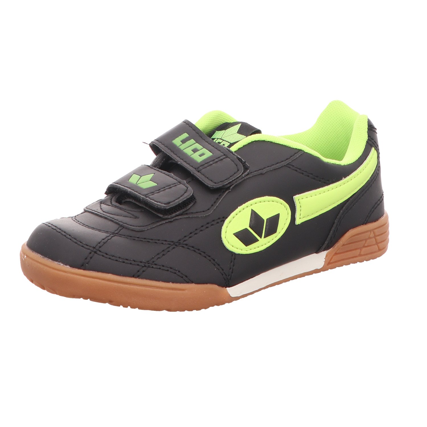 Lico Kinder-Indoorschuh BERNIE V Schwarz-Gelb