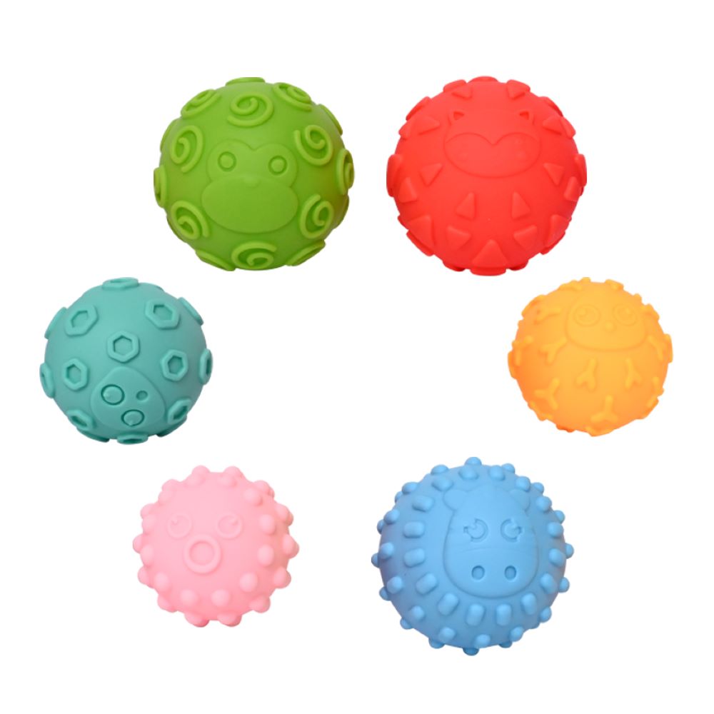 Lorelli Baby Spielbälle 6er Set bunte Spielbälle, weiche verschiedene Strukturen bunt