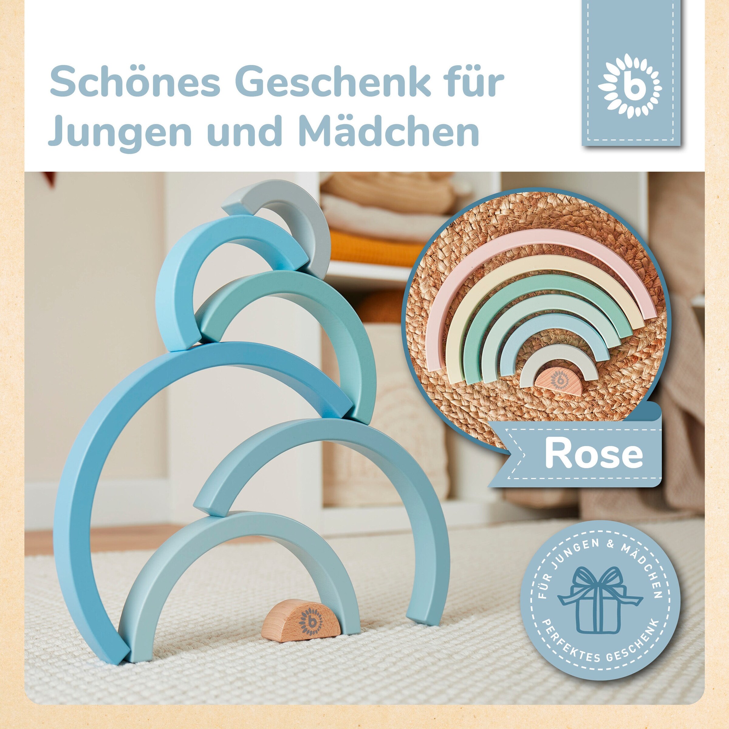 Bieco Regenbogen aus Holz - ab 12 Monate Blau