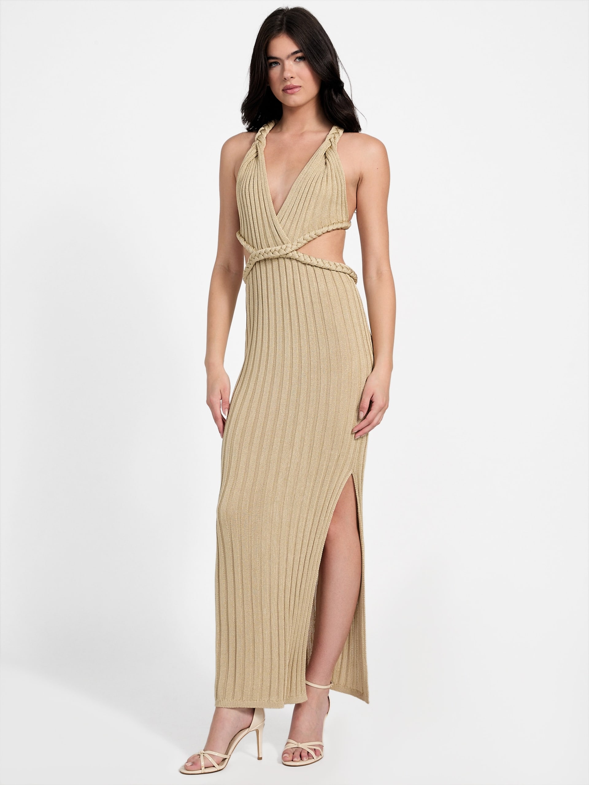 Vestido longo canelado Vanya