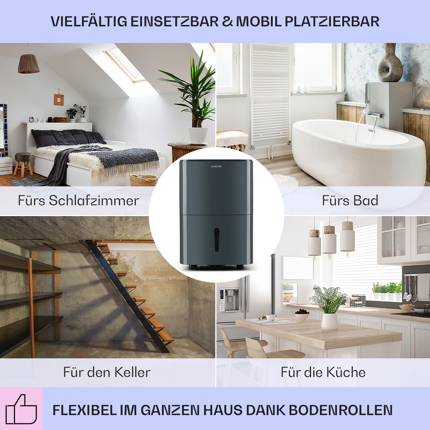 DryFy 20 Luftentfeuchter 420W 20l/d 230m³/h 40-50m² DrySelect 45dB