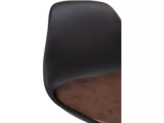 Lot 2 tabourets de bar coussin simili cuir effet vintage pivotant hauteur réglable SIG+(noir marron)