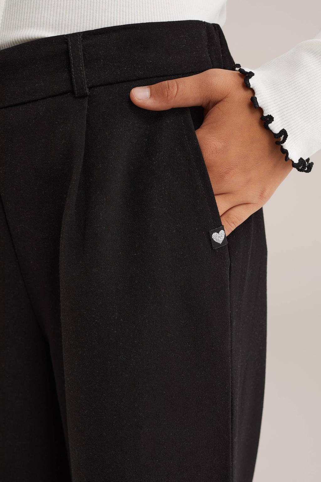 WE Fashion straight pantalon zwart