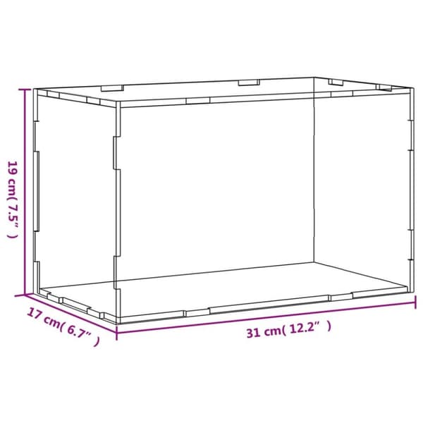 vidaXL Visningsboks gjennomsiktig 31x17x19 cm akryl