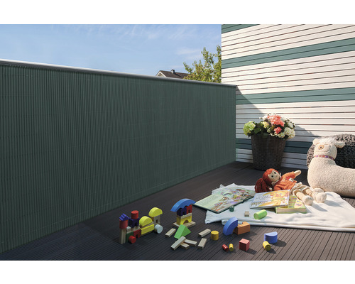 Konsta PVC ovaal privacyschermmat, 3 x 0,9 m, donkergroen