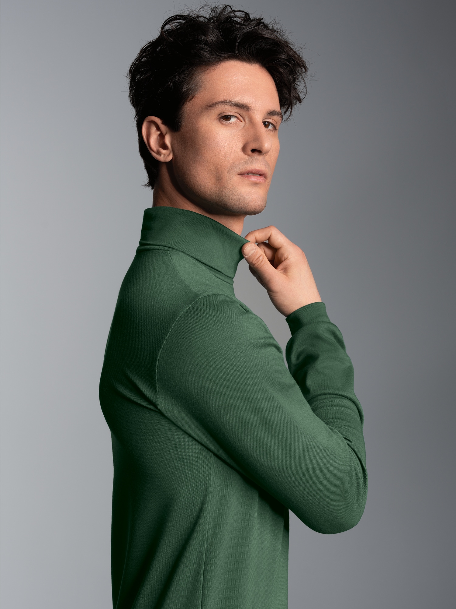 Langarm Ski- und Sport-Rollkragenpullover Efeu