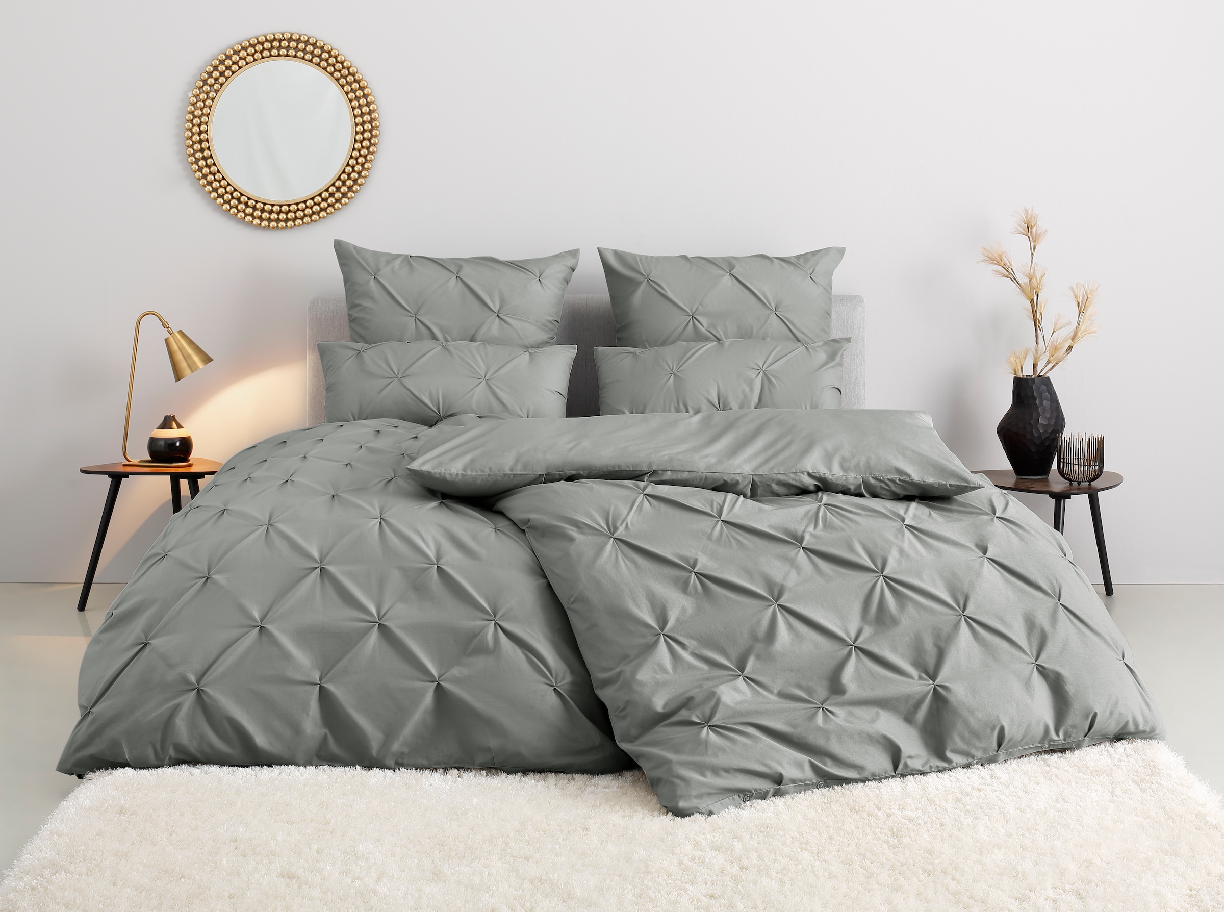 Home affaire Bettwäsche »Elliant in Gr. 135x200 oder 155x220 cm« 2 Stk. tlg. Bettwäsche aus Baumwolle, elegante Bettwäsche mit Hochtief-Struktur