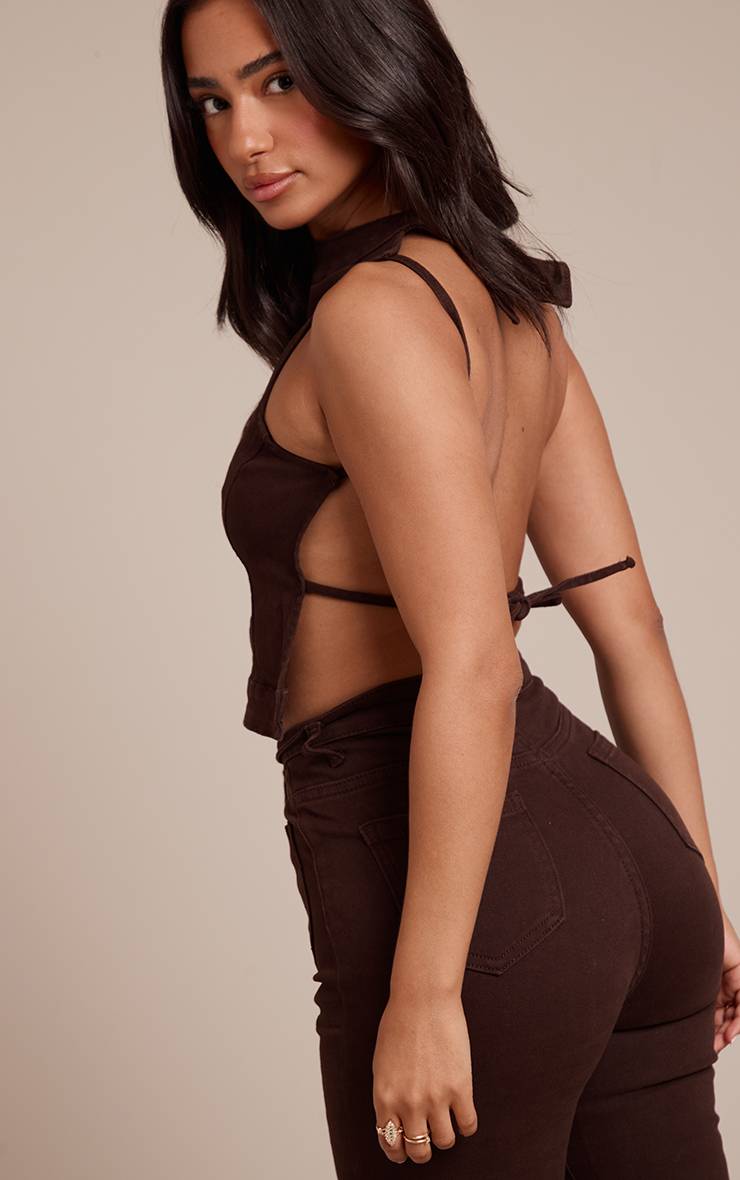 Dark Chocolate Top Dos Nu En Denim Petite