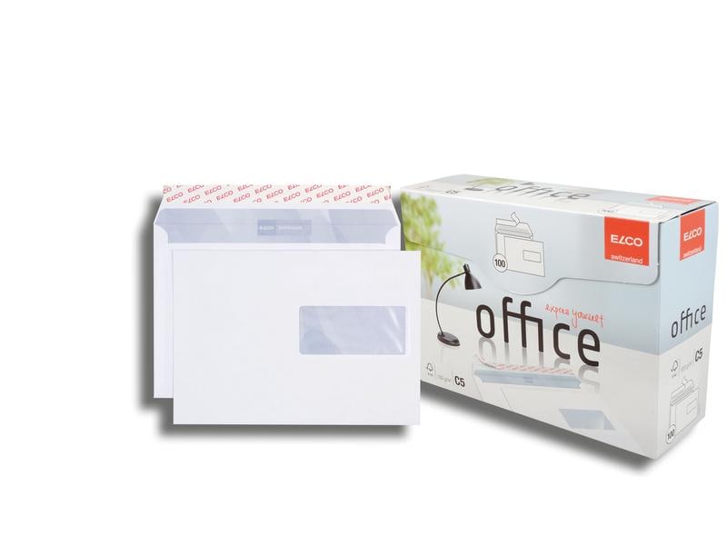 ELCO Couvert Office Box C5 mit Fenster rechts, 100 Stück Kuvert C5 in praktischer Entnahme-Box