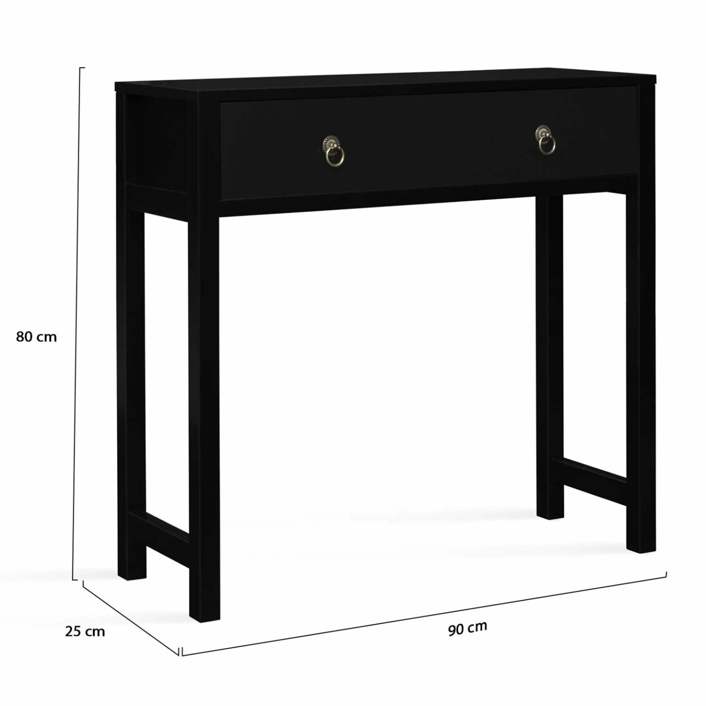 Console asiatique 1 tiroir YANG bois noir