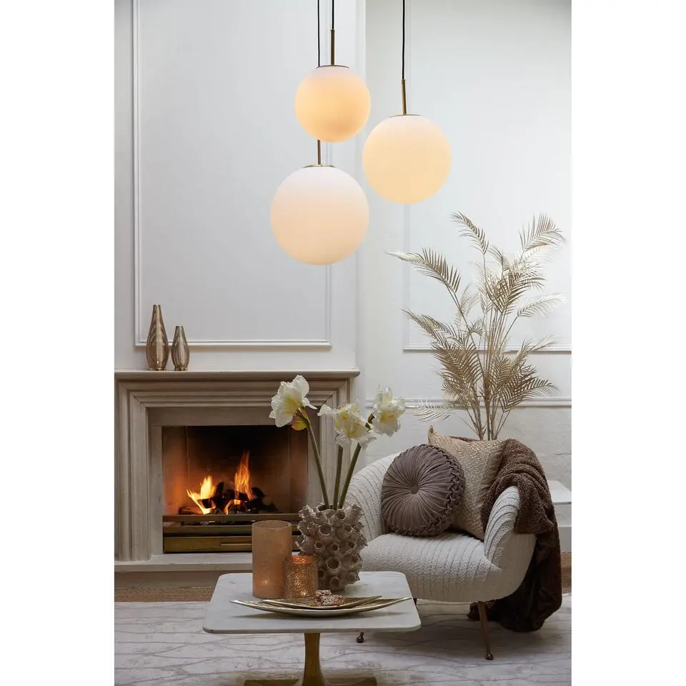Hanglamp Medina - Wit Glas - Ø25cm