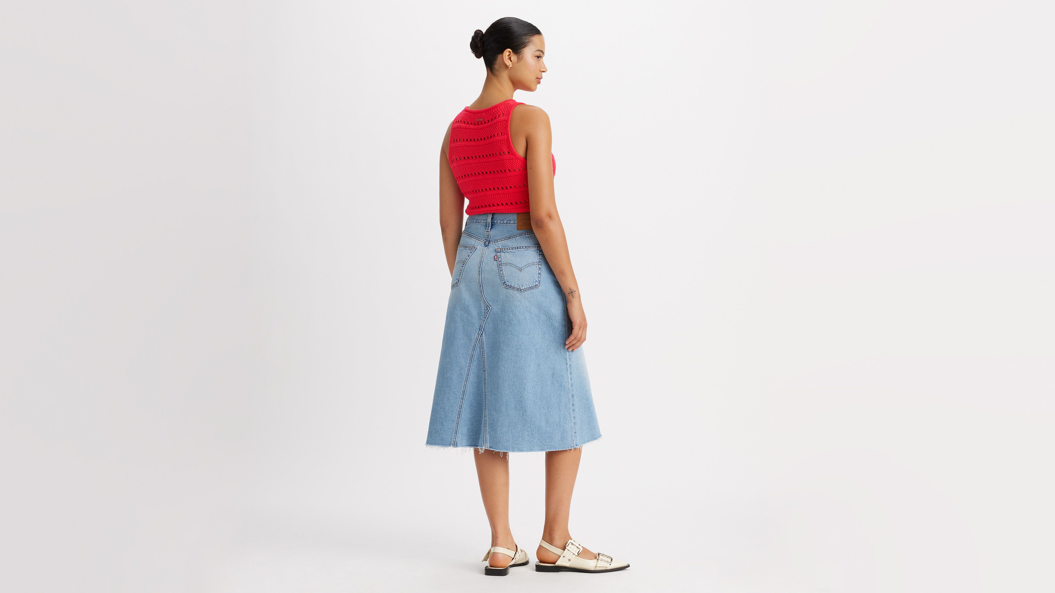 Jupe coupe en A taille haute Decon - Secret Secret - Bleu