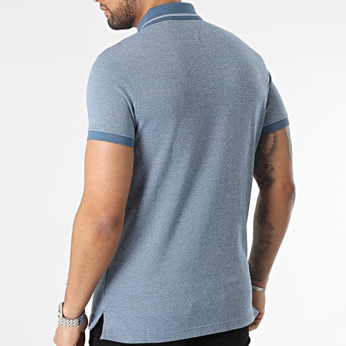 Polo Manches Courtes Pretwist Mouline Tipped 0780 Bleu Chiné