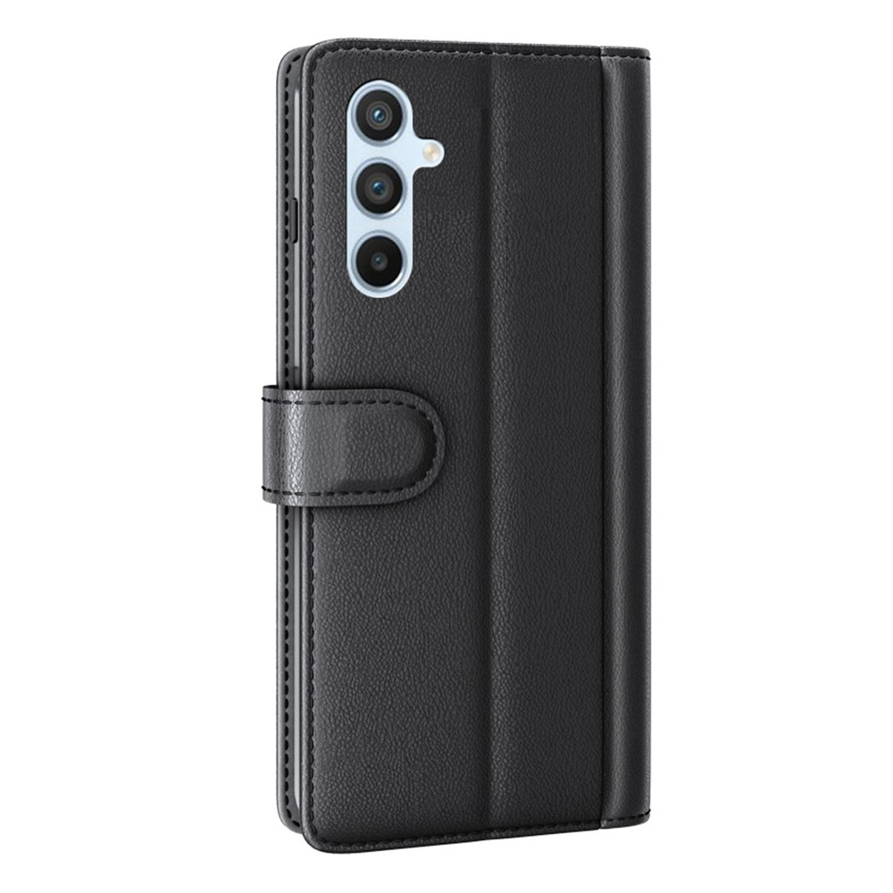 Samsung Galaxy A54 5G Echtleder Tasche Flip Cover mit Kartenfächer - Schwarz