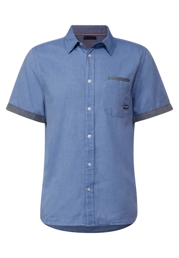 Kurzarm Oxfordhemd - chambray blue