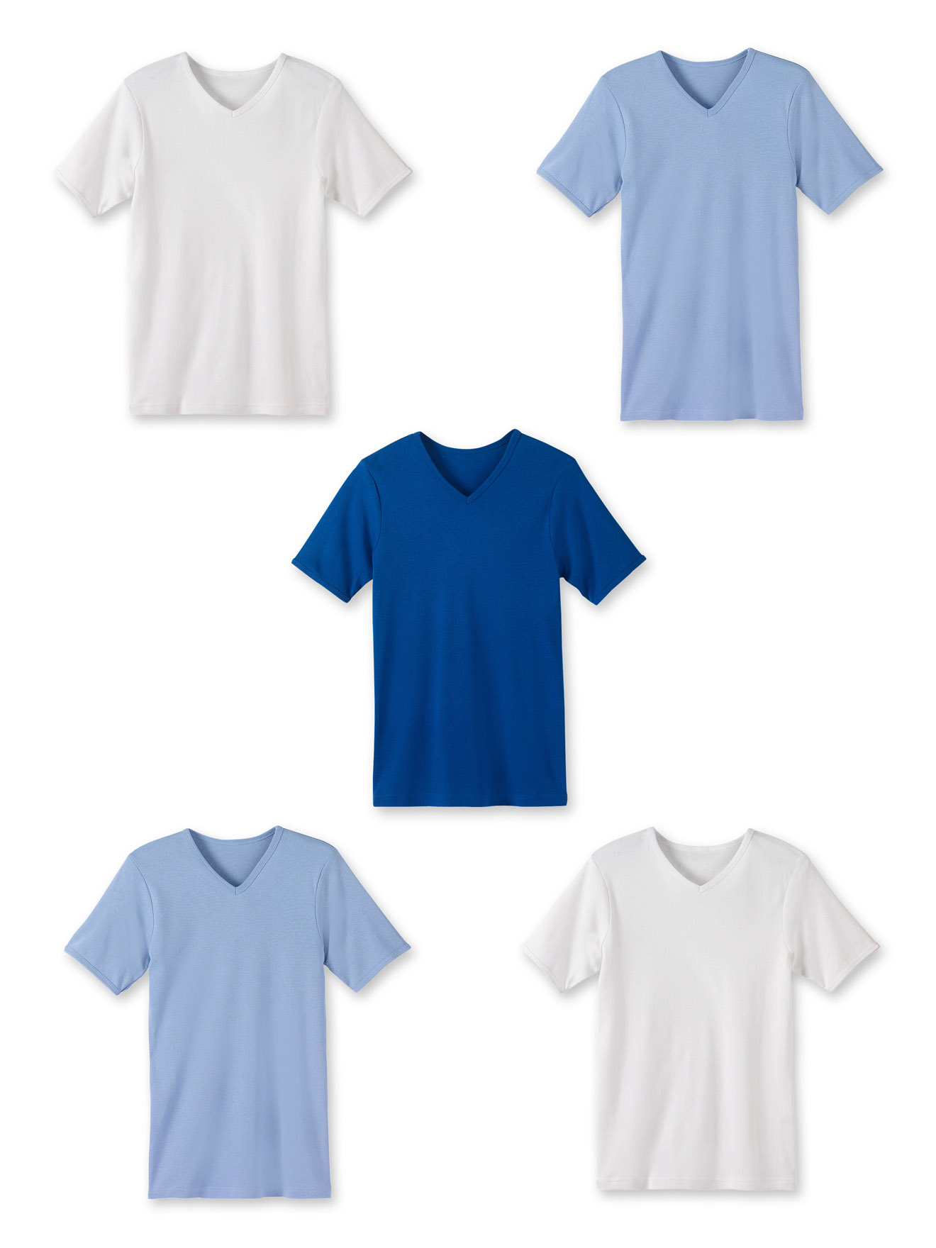 Maillots col V manches courtes lot de 5