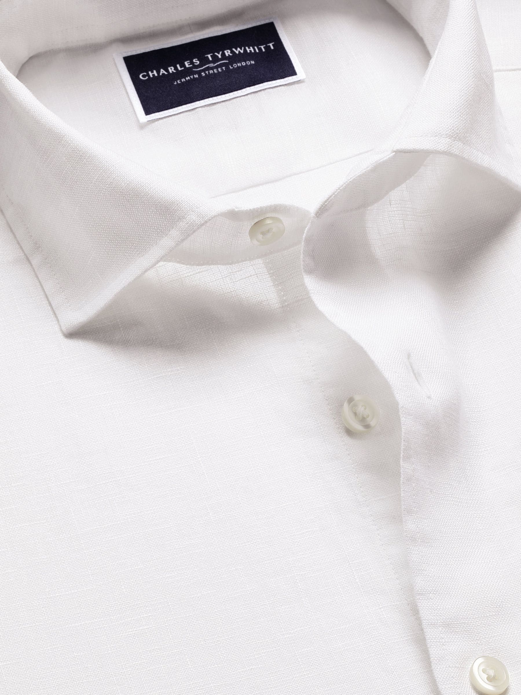 Charles Tyrwhitt Slim Fit Plain Cutaway Pure 100% Linen Shirt