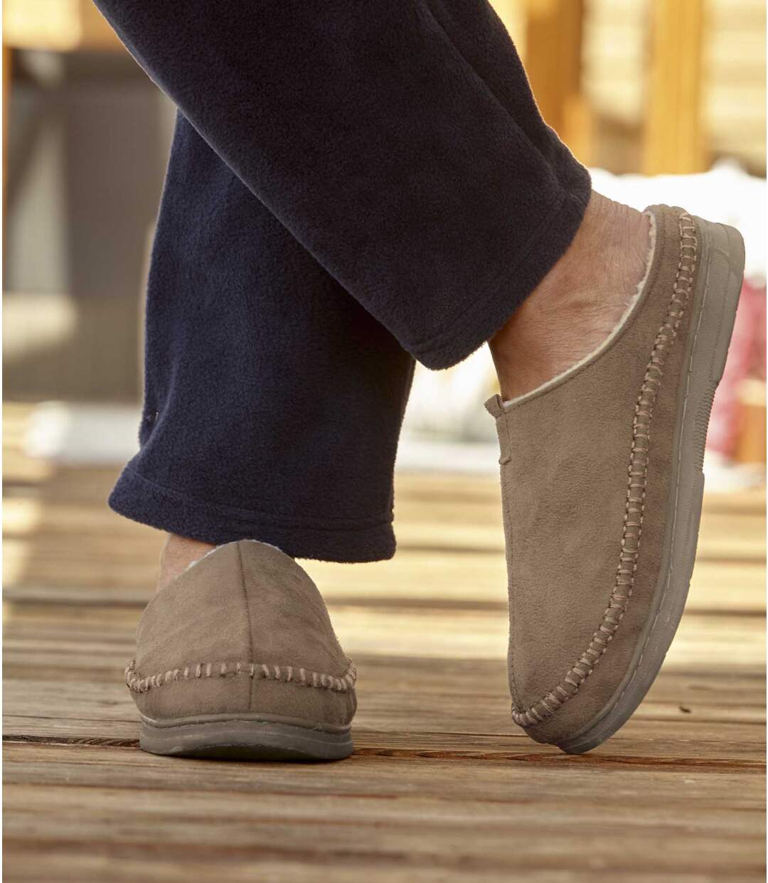 Chaussons Suédine Fourrés Sherpa