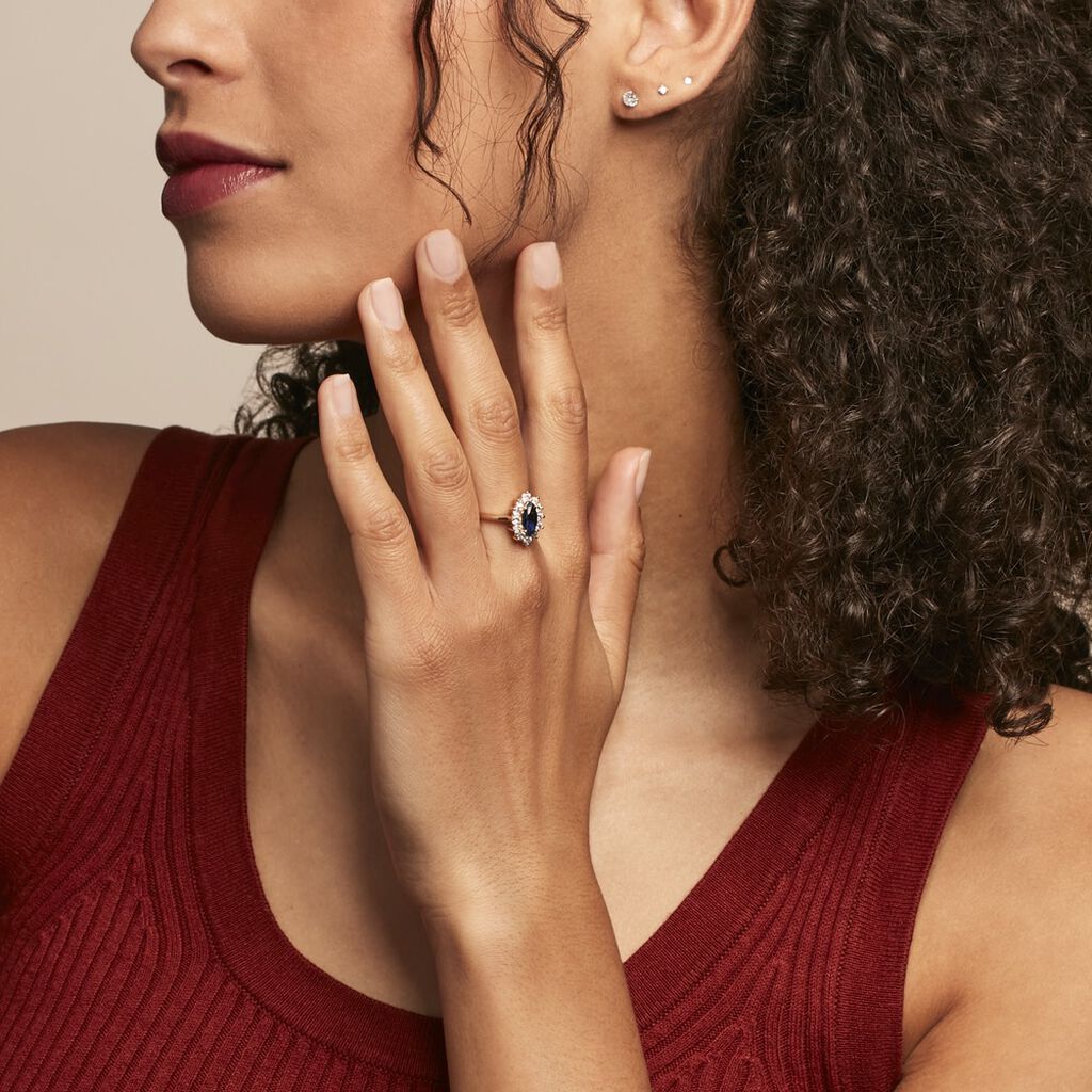 Bague Lisea Plaqué Or Jaune Verre Et Oxyde De Zirconium