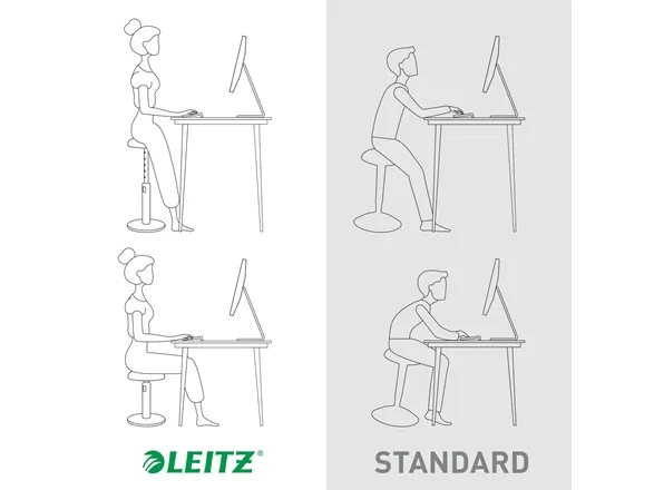 Leitz Ergo Cosy Active Sidde-stå balancestol 2-i-1 blå - højdejustering 46-79 cm