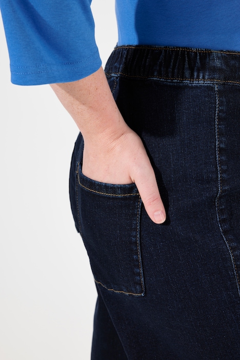Barrel-Jeans, weites Bein, Komfortbund, Biobaumwolle